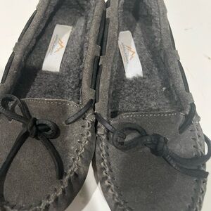 Gray Suede Loafers